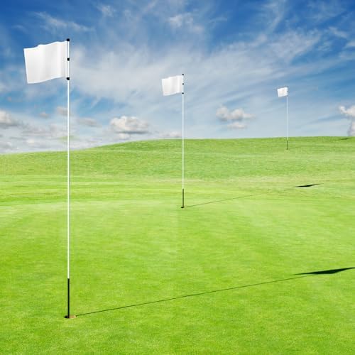 Nuenen Golf Flags 20" L x 13" H White Golf Pin Flag 420d Nylon - Image 4
