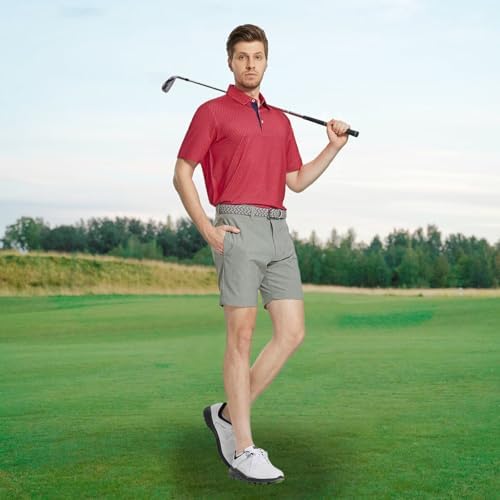 M MAELREG Mens Golf Shirt Short Sleeve Dry Fit Print Moisture Wicking - Image 2