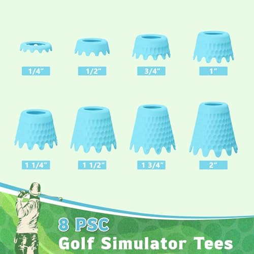 8 Pack Golf Simulator Tees, TPU Golf Tees 1/4"-2" Height - Image 2