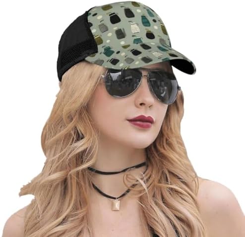 Mesh Baseball Cap, Sports Hat-Golf Bags and Balls Black - Image 5