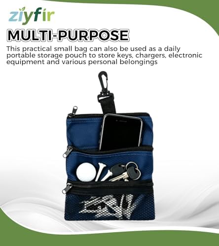 Golf Tee Pouch Detachable Golf Valuables Pouch Golf Ball Bag - Image 2