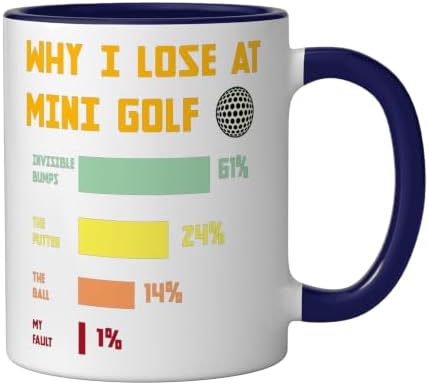 Mini Golf Champion Humor Family Golfers Ceramic Mug, Dark Blue/White - Image 2