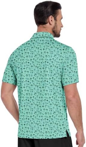 ZITY Men's Golf Shirts Short Sleeve Print Patterns Casual Collared Polo - Image 2