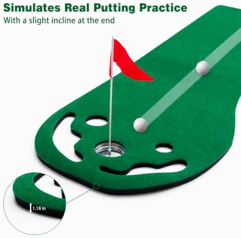 YOUCZON Putting Green Indoor, Golf Putting Mat, Premium Crystal Velvet Surface - Image 2