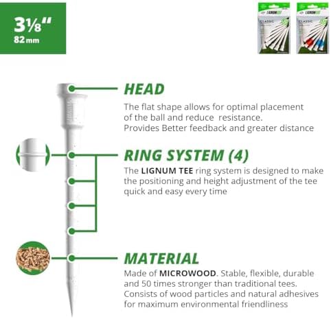 LIGNUM Unbreakable Microwood Golf Tees 50x More Durable/Adjustable Golf - Image 6
