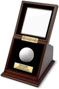 Hole-in-One Golf Ball Display Case -Custom Brass Plaque Engraving-Durable Wood by ChezMonett-HomeDecor