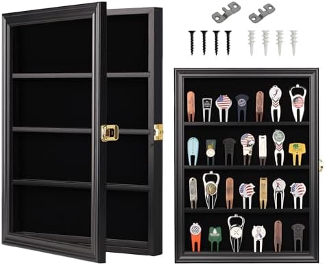 Golf Ball Divot Tool Display Case Wall Cabinet 16.9 X 12.5 Frame by Display+Accessories