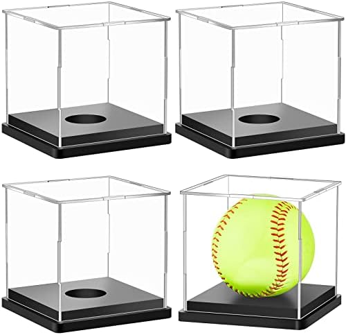 Leinuosen 4 Packs Softball Display Case Plastic Softball Holder Stand Baseball by Leinuosen