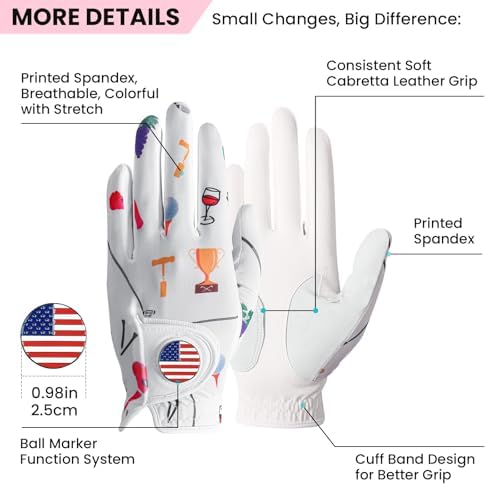 Amy Sport Stylish Pattern Womens Golf Glove - Image 2