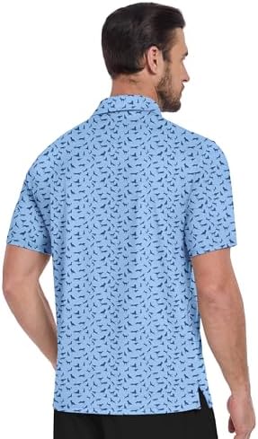 ZITY Men's Golf Shirts Short Sleeve Print Patterns Casual Collared Polo - Image 2