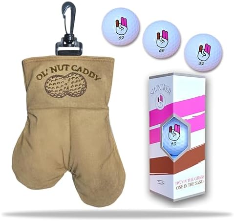 Nut Caddy Golf Ball Holder for Men Includes Shocker 69 by ScaleWearDesign