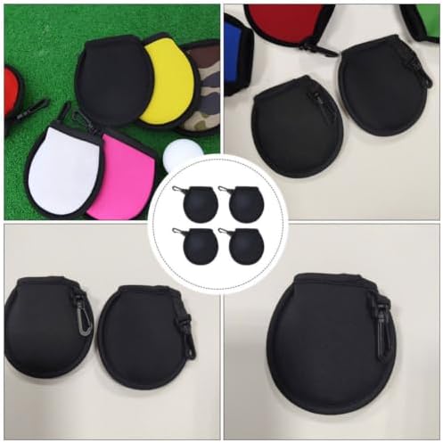 4pcs Neoprene Golf Ball Cleaning Pouch Black Protective Holder - Image 7