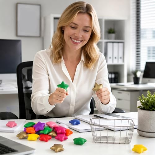 20PCS Colorful for Star Stress Balls Cute Mini Face Foam Toys 2Inch Mini Stress - Image 7