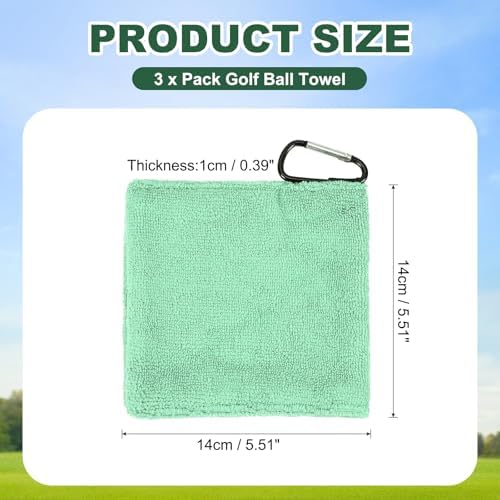 3Pcs Golf Ball Towel 5.5"x5.5" - Image 2