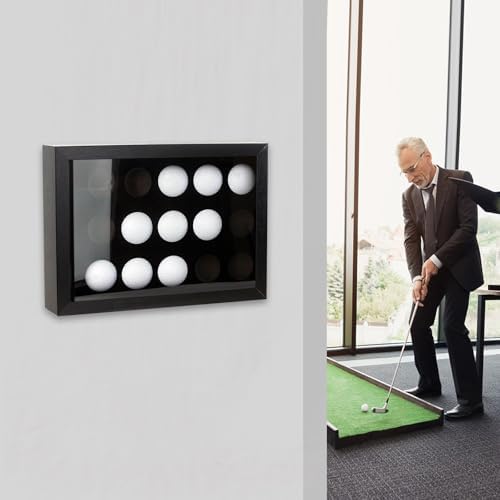 Golf Ball Display Case for 15 Balls, Wall Mount and Freestanding Shadow Box - Image 4