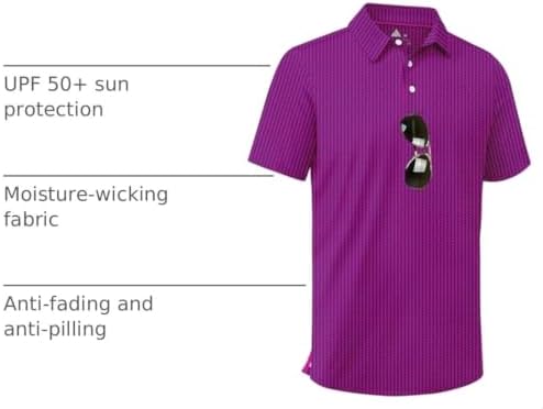 ZITY Men's Golf Shirts Short Sleeve Print Patterns Casual Collared Polo - Image 4