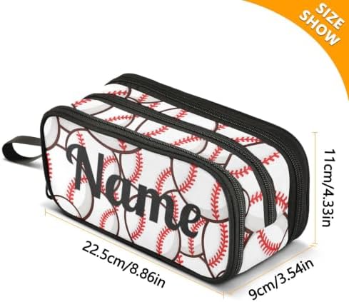 ZAZYXTJ Personalized Baseball Ball Pencil Case Large Capacity Pencil Pouch - Image 3