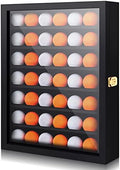Sintuff 42 Golf Ball Display Case Solid Wood Golf Ball Holder Rack Gift Black by Sintuff