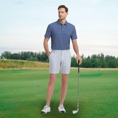 M MAELREG Mens Golf Shirt Short Sleeve Dry Fit Print Moisture Wicking - Image 2