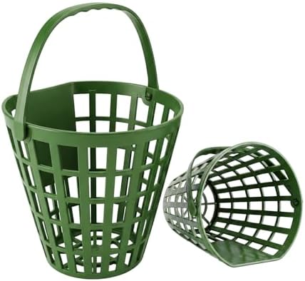 2 Pack Non-Rolling Golf Ball Basket, Golfball Container Bucket by KVMORZE