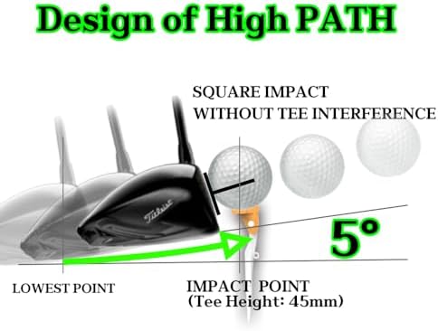 BIRDIE79 High Path Golf Tees, 5° Launch, Adjustable Height, 9 Pack - Image 2