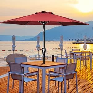 Simple Deluxe 9' Patio Umbrella Outdoor Table Market Yard Umbrella - Image 7
