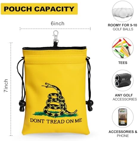 Valuables Pouch Funny Golf Ball Pouch Bag w/Drawstrings - Image 5