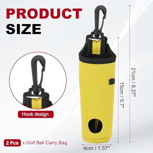 uxcell Golf Ball Carry Bag, Waist-Mounted Storage Bag Neoprene Golf Tee Holder - Image 2