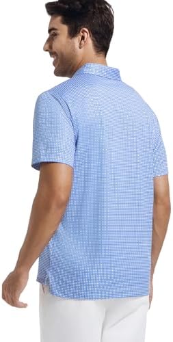 Alex Vando Mens Golf Shirt Moisture Wicking Classic Print Golf Shirts - Image 4