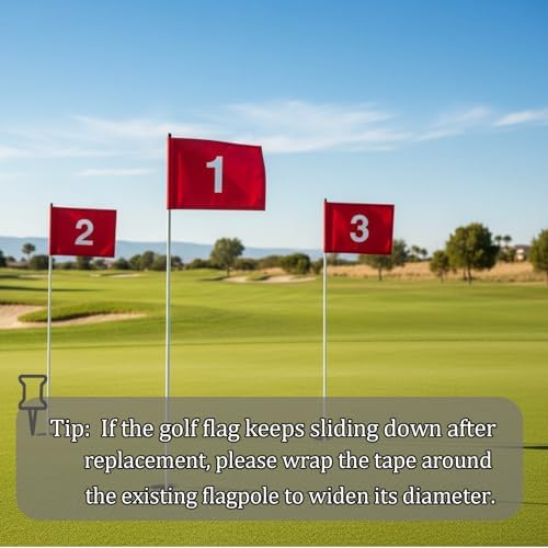 Numbered 1-3 Golf Flag, 8x6 Inch, 420D Nylon - Image 5