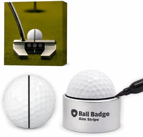 Aim Stripe, Golf Ball Alignment Tool, Full Metal, Training Aid by AlibiGolf