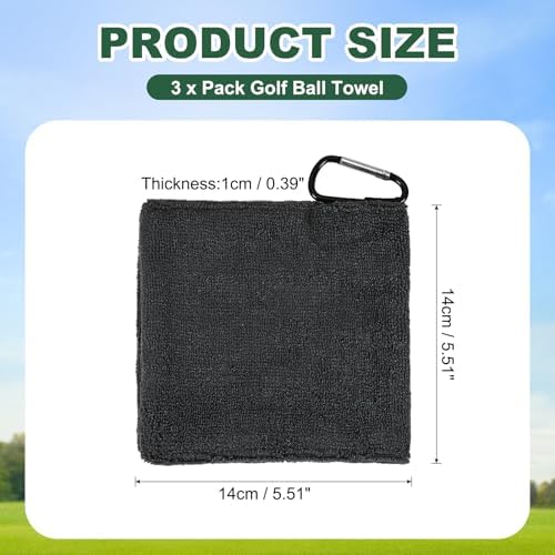 3Pcs Golf Ball Towel 5.5"x5.5" - Image 2
