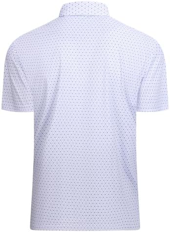 Alex Vando Mens Golf Shirt Moisture Wicking Classic Print Golf Shirts - Image 2