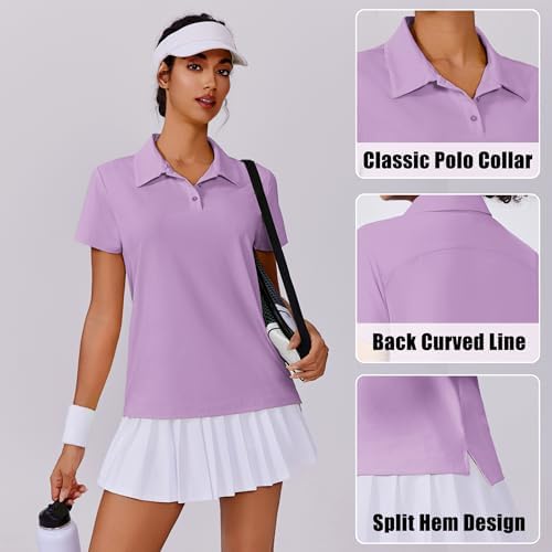 PINSPARK Women's Golf Shirt UPF 50+ Polo Shirts Short Sleeve Tennis Tops - Image 5