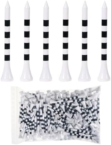 Bamboo Golf Tees 200 Pack 2-3/4 & 3-1/4 inch Length | 4 Line Marking Natrual by weyleity