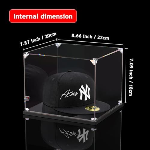 KOLIPI Hat Display Case for Baseball Caps, Acrylic Box 8.7x7.9x7.1 in - Image 6