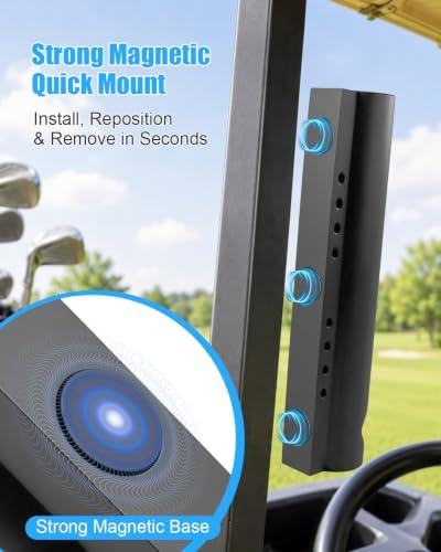 Magnetic Golf Cart Speaker Mount & Ball Holder Set, Tee Storage Rack - Image 5