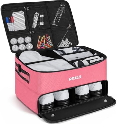 ANILD Golf Trunk Organizer, 2 Layer Golf Storage Case by ANILD