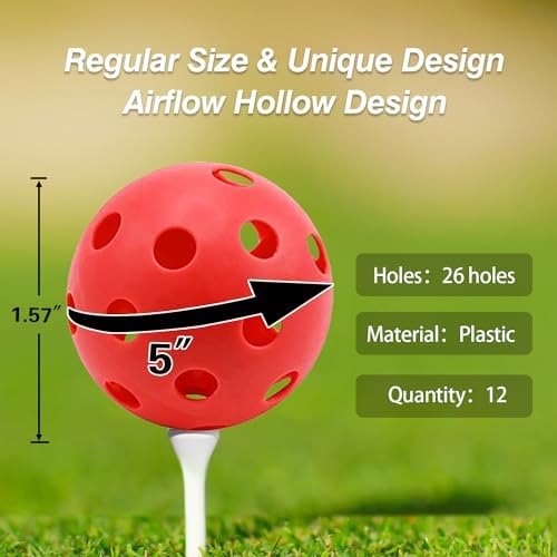 GSE Plastic Practice Golf Balls, 40mm Limited Flight, 12 Pack, Bright Color - Image 2