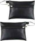 2 Pcs Black Mini Golf Tee Pouch Bag, Golf Ball Tee Storage Bag Leather Golf by Qemixly