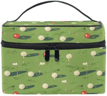 ALAZA White Red Golf Ball Green Makeup Bag by ALAZA
