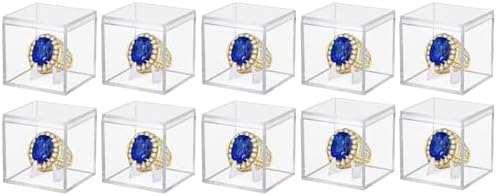 10pcs Championship Ring Display Case Clear Acrylic Plastic Baseball Display by Waenerec