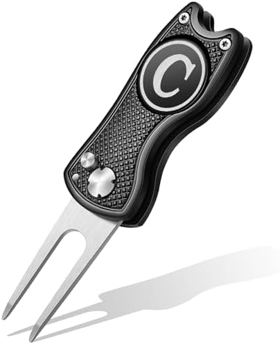 Golf Divot Repair Tool with Letter Ball Marker Custom Monogrammed Initial Green by Sonwyoung