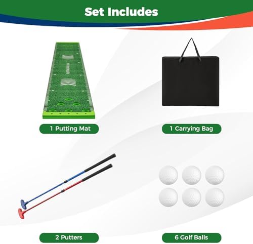 Goplus Putting Green Mat, Portable Golf Game Set - Image 6