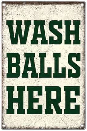 Wash Balls Here Metal Sign 8 x 12 Inch Golf Decor Funny Ball Tin Wall Art by WelcometoGOLEEX