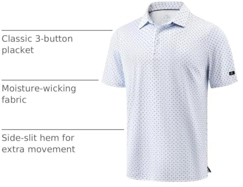 Obla Men's Golf Shirt Short Sleeve Dry Fit Collared Polo Shirts - Image 4