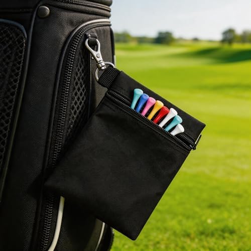 2 Pack Golf Tee Pouch, Water Resistant 600D Oxford Golf Ball Holder - Image 3
