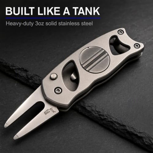 Switchblade Steel Golf Divot Repair Tool & Putting Alignment Ball Markers - Image 2