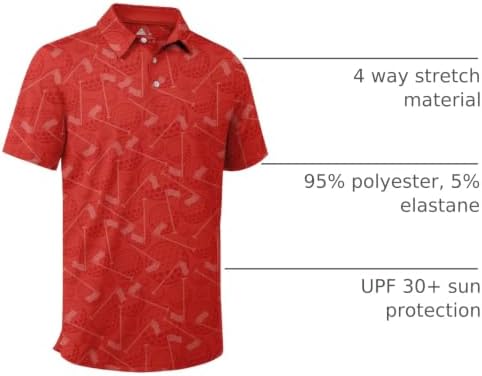 ZITY Men's Golf Shirts Short Sleeve Print Patterns Casual Collared Polo - Image 4