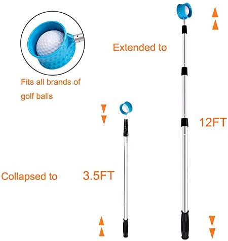 HOW TRUE Golf Ball Retriever, 12ft 15ft 18ft Aluminum Alloy Golf Ball Retriever - Image 3